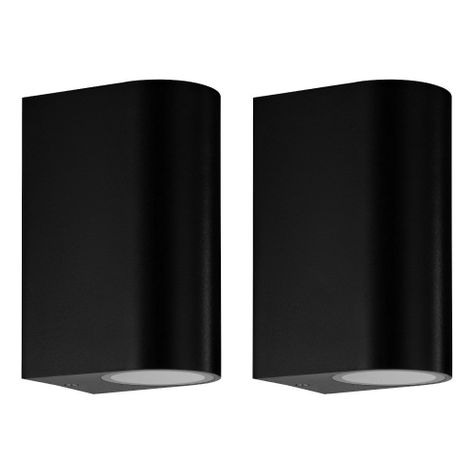 Pack x2 Lámpara Apliqué Scogliera Negro Gu10 IP44 Exterior Cod206338M-0