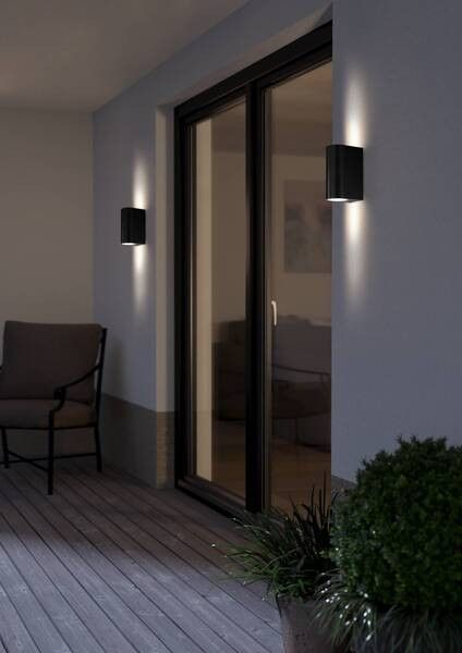 Pack x2 Lámpara Apliqué Scogliera Negro Gu10 IP44 Exterior Cod206338M-1