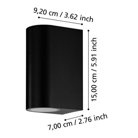 Pack x2 Lámpara Apliqué Scogliera Negro Gu10 IP44 Exterior Cod206338M-2