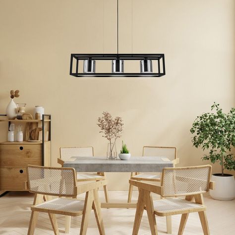LAMPARA COLGANTE BRISLING ACERO NEGRO E27 3X60W IP20 COD.33985-1