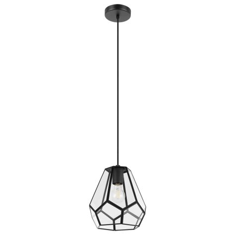 Lámpara Colgante Mardyke Acero Negro E27 1X40W IP20 cod.43643-0