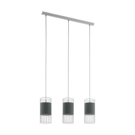 Lámpara Colgante Norumbega Acero Blanco E27 3X60W IP20 cod.97955-0