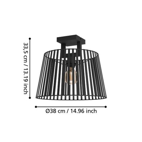 LAMPARA DE TECHO BOGOTA ACERO NEGRO E27 1X40W IP20 COD.390001-1