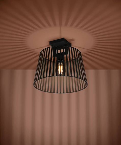 LAMPARA DE TECHO BOGOTA ACERO NEGRO E27 1X40W IP20 COD.390001-2