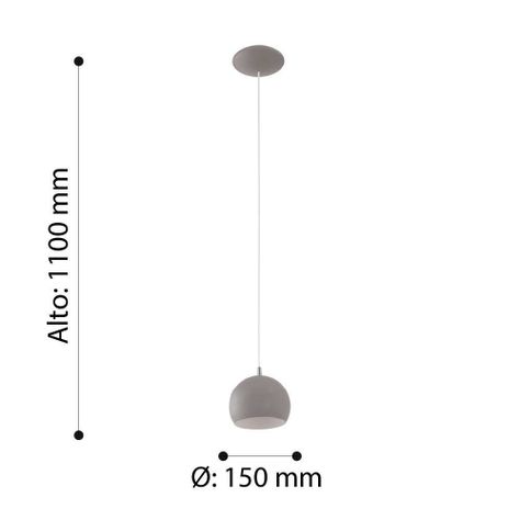 LAMPARA COLGANTE PETTO ACERO NÍQUELGU10 1X3W IP20 COD.32088-2