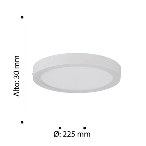 Foco Sobrepuesto Idun acrilico blanco 18.5W IP20 Cod74038-2