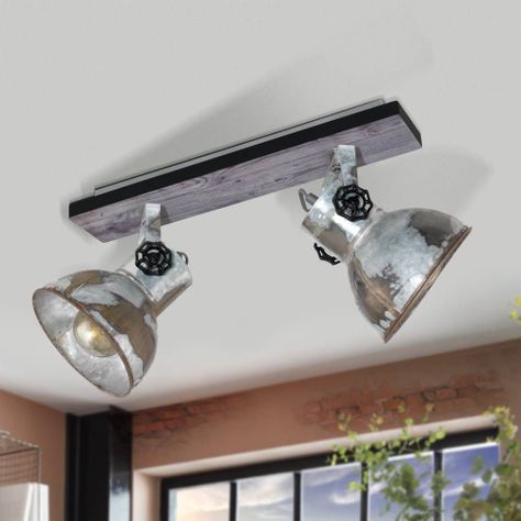 LAMPARA SOBREPUESTO TECHO BARNSTAPLE 2X40W E27 COD49649-3