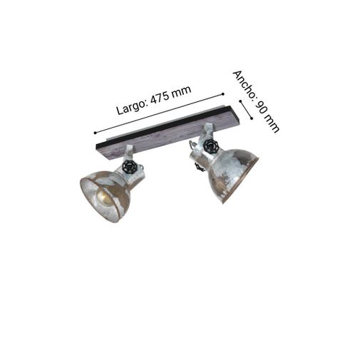 LAMPARA SOBREPUESTO TECHO BARNSTAPLE 2X40W E27 COD49649-4