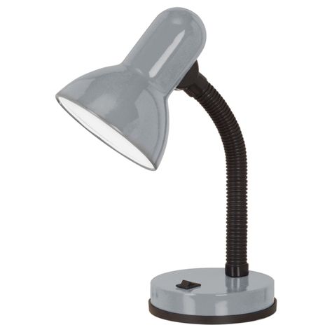 LAMPARA ESCRITORIO BASIC ACERO PLATA 1X60W E27 COD.90977-0