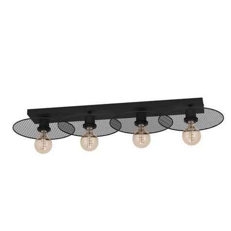 Lámpara de Techo Ikeston Acero E27 4X40W IP20 Cod.43729-0