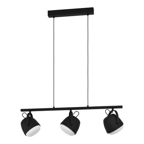 Lámpara Colgante Upanema Acero Negro E27 3X28W IP20 cod.390046-0