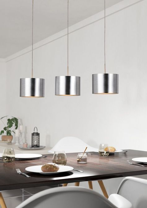 LAMPARA COLGANTE SAGANTO ACERO NIQUEL E27 3X60W COD.39353-1