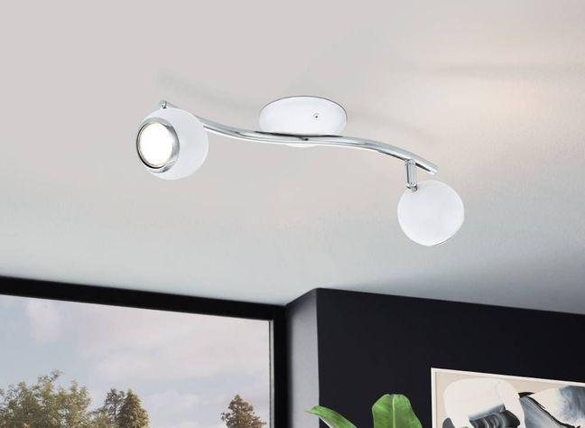 FOCO SOBREPUESTO TECHO RIEL BIMEDA ACERO BLANCO 2X3W GU10 LED INCLUIDA COD.31002-2