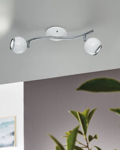 FOCO SOBREPUESTO TECHO RIEL BIMEDA ACERO BLANCO 2X3W GU10 LED INCLUIDA COD.31002-3