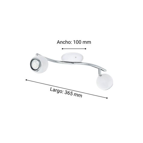 FOCO SOBREPUESTO TECHO RIEL BIMEDA ACERO BLANCO 2X3W GU10 LED INCLUIDA COD.31002-5