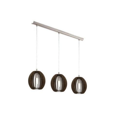 LAMPARA COLGANTE  COSSANO MADERA CAFÉ OSCURO 3X40W E14 COD.94641-0