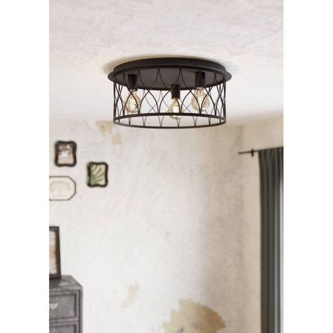 GILTSPUR TECHO ACERO NEGRO H230 DM550 E27 3X40W IP20-2