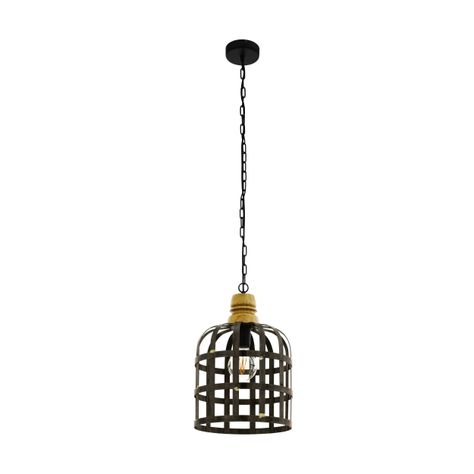 LAMPARA COLGANTE ACERO MADERA OLDCASTLE 1X60W IP20 COD.49785-0