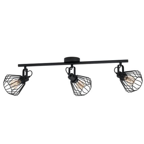FOCO SOBREPUESTO TABILLANO ACERO NEGRO E27 3X40W COD.98764-0