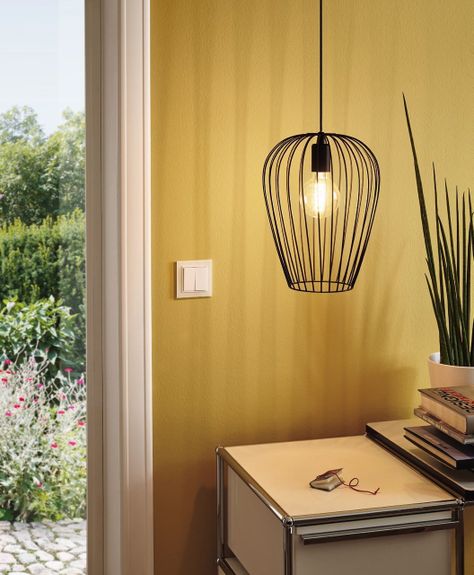 Lámpara Colgante Newtown Acero Negro IP20 E27 1X60W cod.49472-1