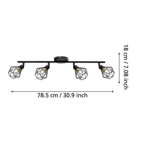Foco Sobrepuesto Zapata Negro G9 incluida 4X3W Cod32767-2