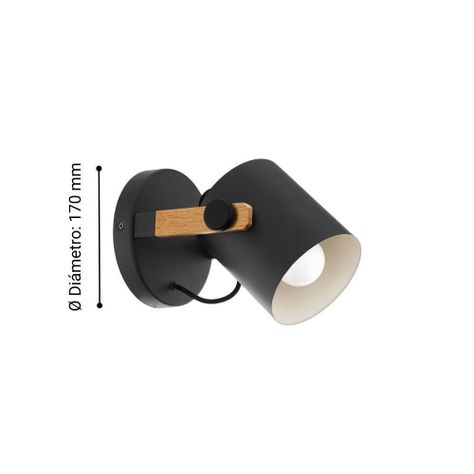 Apliqué Hornwood Acero Negro E27 1X28W COD.43046-2