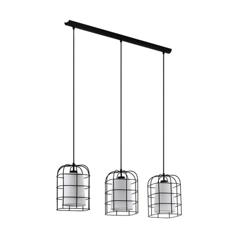Lámpara Colgante Bittams Acero Negro E27, IP20, 3X28W cod.43355-0
