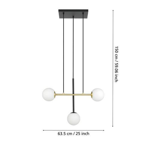 Lámpara Colgante Paz E14 3X40W IP20 Cod.390177-3