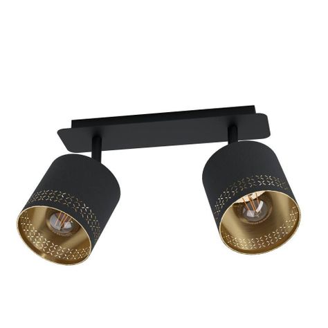Foco Sobrepuesto Esteperra Negro 2X28W E27 Cod.99277-0