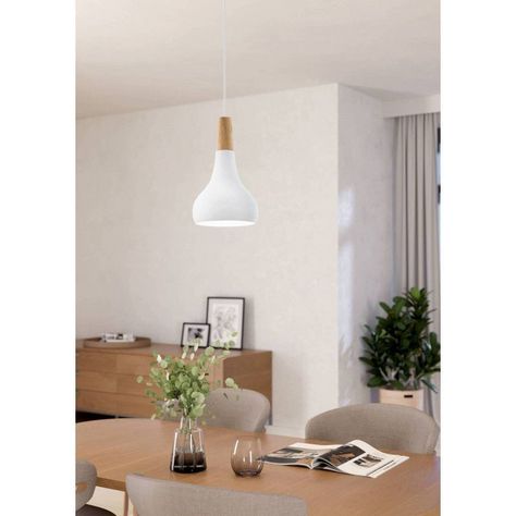 Lámpara Colgante Sabinar Blanco 1X60W E27 Cod.96981-1