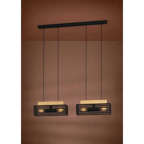 Lampara Colgante Cidraz Acero Cafe oscuro E27 4X40W Cod390164-1