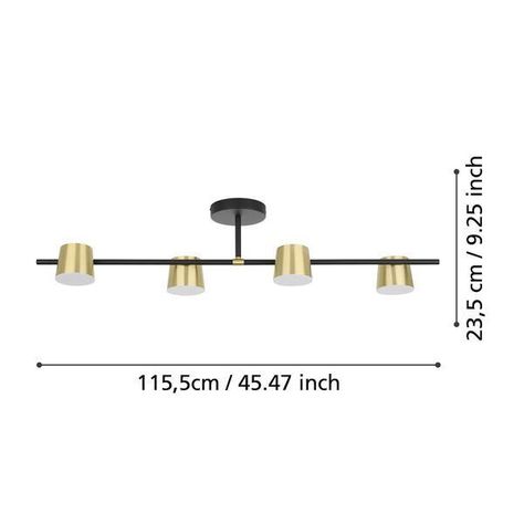 Lámpara Techo Altamira Acero Negro H235 GU10 incluidas 4X5W Cod39984-3