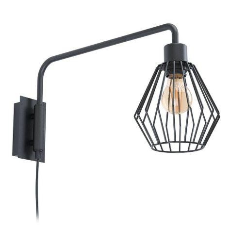 Lámpara Apliqué Tabillano Acero Negro L160 H250 E27 Cod 99349-0