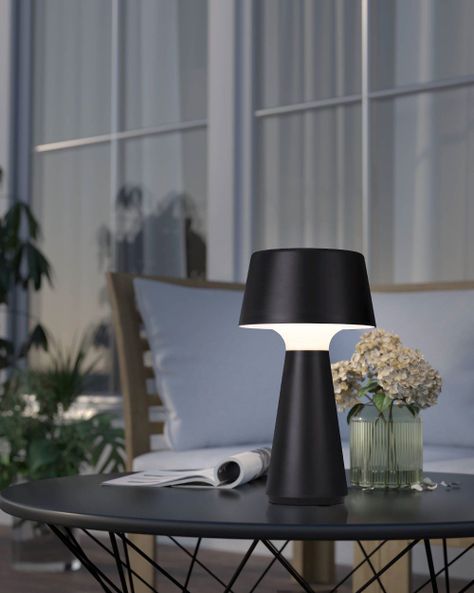 LAMPARA SOBREMESA HUESA NEGRO IP44 3W LED INCLUIDA COD 75796-1