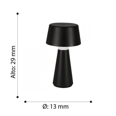 LAMPARA SOBREMESA HUESA NEGRO IP44 3W LED INCLUIDA COD 75796-2