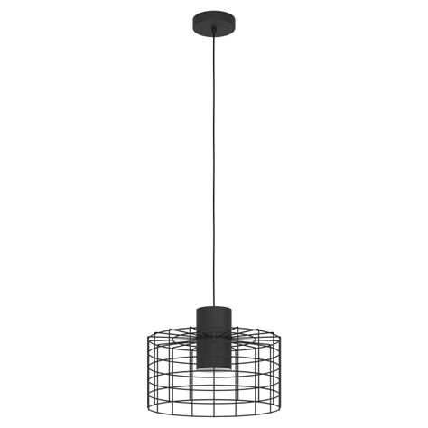 Lámpara Colgante Milligan Acero Negro 1X40W E27, IP20 cod.43627-0