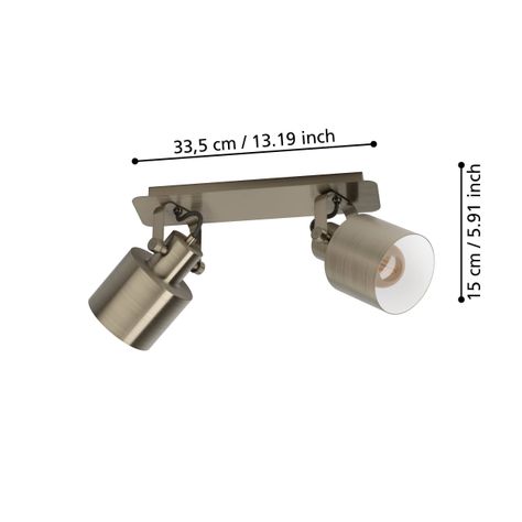 FOCO SOBREPUESTO SOUTHERY ACERO E27 2X40W IP20 COD43818-1