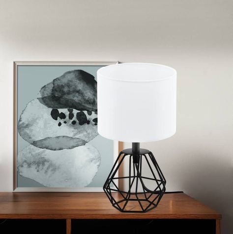 LAMPARA DE SOBREMESA CARLTON 2 NEGRO E14 1X60W cod 95789-1