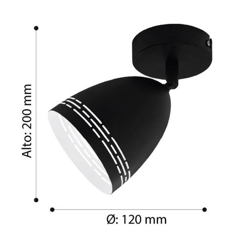  LAMPARA FOCO SABATELLA ACERO NEGRO  DM120 1X28W COD.98167-2