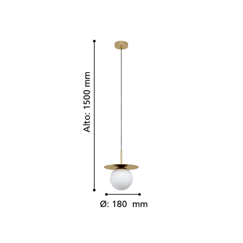 LAMPARA DE COLGAR ARENALES ACERO DORADO E27 1X40W IP20 COD 39952-1