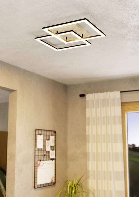 LOMALTAS-Z LAMP TECHO ACERO MADERA L770 LED 3800lm 2X16W-1