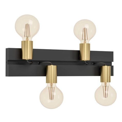 Lámpara Aplique Macchione  Acero Negro E27 4X10W IP20 Cod.900509-0