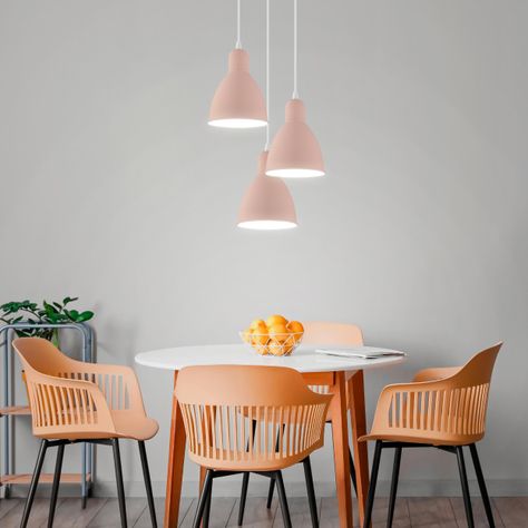 LAMPARA COLGANTE PRIDDY-P CASCADA ROSA PASTEL  3X60W COD49084-3