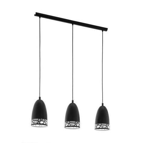 LAMPARA COLGANTE ACERO SAVIGNANO BLANCO NEGRO E27 3X60W COD 97444-0