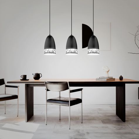 LAMPARA COLGANTE ACERO SAVIGNANO BLANCO NEGRO E27 3X60W COD 97444-1