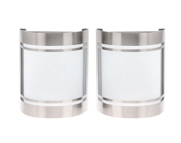 Aplique Exterior Rosada-e Pack x2 Acero E27 40w Ip44 Cod206339M-0