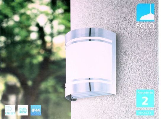 Aplique Exterior Rosada-e Pack x2 Acero E27 40w Ip44 Cod206339M-1