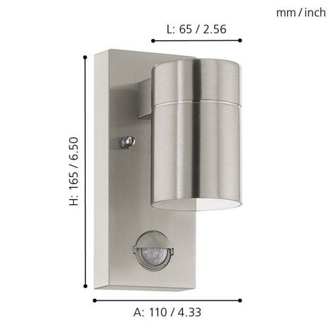 APLIQUE RIGA 5 PLATEADO METALICO GU10 1X3W GU10 1X3W IP44 cod.99569-1