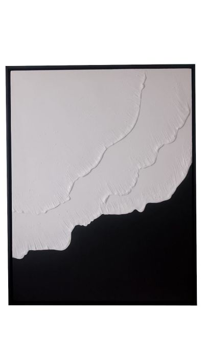 Cuadro decorativo Blanco y negro olas 90x70-0