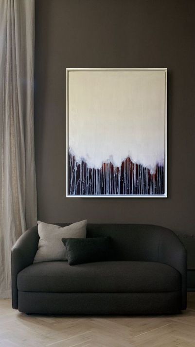 Cuadro decorativo abstracto blanco 90x70-4